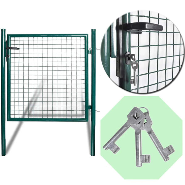 vidaXL Single Door Garden Gate 100x100 cm Powder-Coated Steel
