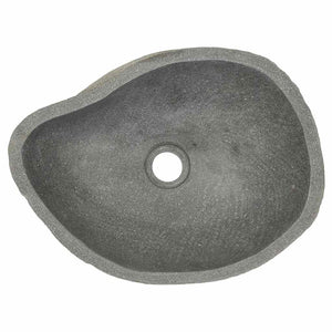 vidaXL Oval River Stone Sink (37-46)x(29-36) cm