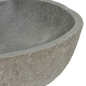 vidaXL Oval River Stone Sink (37-46)x(29-36) cm