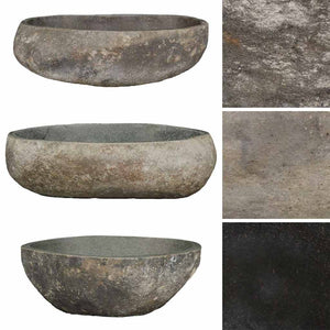 vidaXL Oval River Stone Sink (45-53)x(34-41) cm