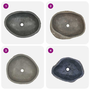 vidaXL Oval River Stone Sink (45-53)x(34-41) cm