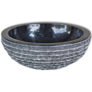 vidaXL Wash Basin Marble 40 cm Black