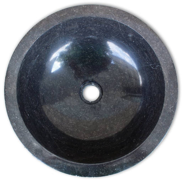 vidaXL Wash Basin Marble 40 cm Black