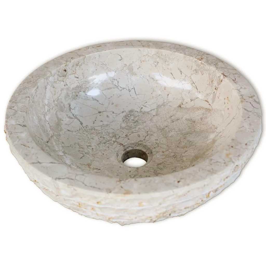 vidaXL Marble Wash Basin 40 cm Cream
