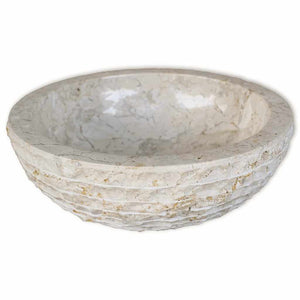 vidaXL Marble Wash Basin 40 cm Cream