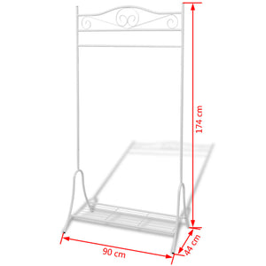 vidaXL Garment Rack Steel White