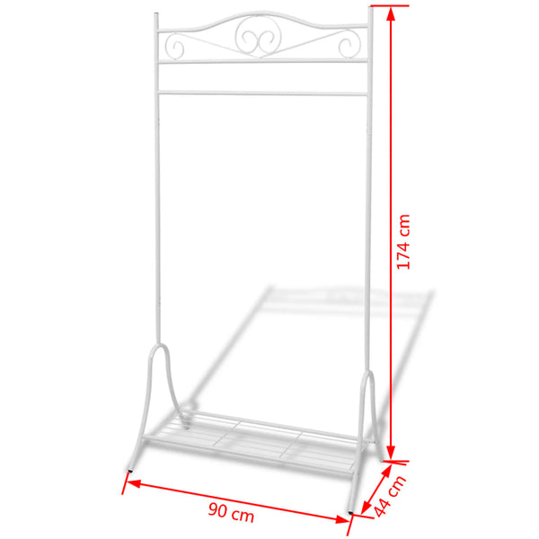 vidaXL Garment Rack Steel White