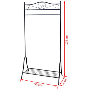 vidaXL Garment Rack Black Steel