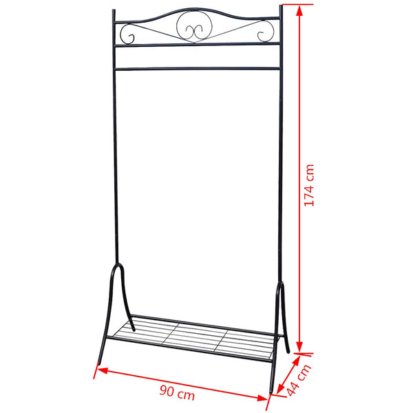 vidaXL Garment Rack Black Steel