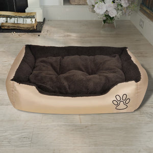 vidaXL Dog Bed Beige and Brown XXL