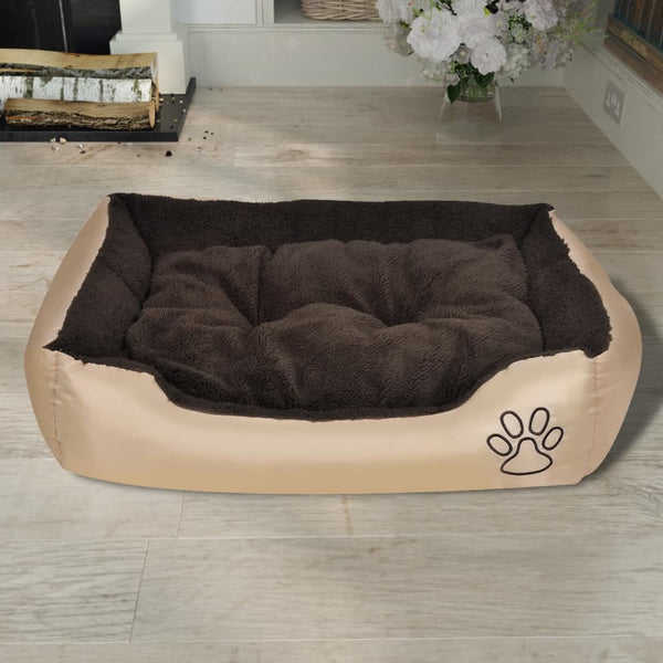vidaXL Dog Bed Beige and Brown XXL