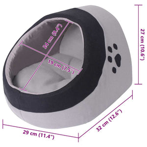 vidaXL Cat Bed Grey and Black M