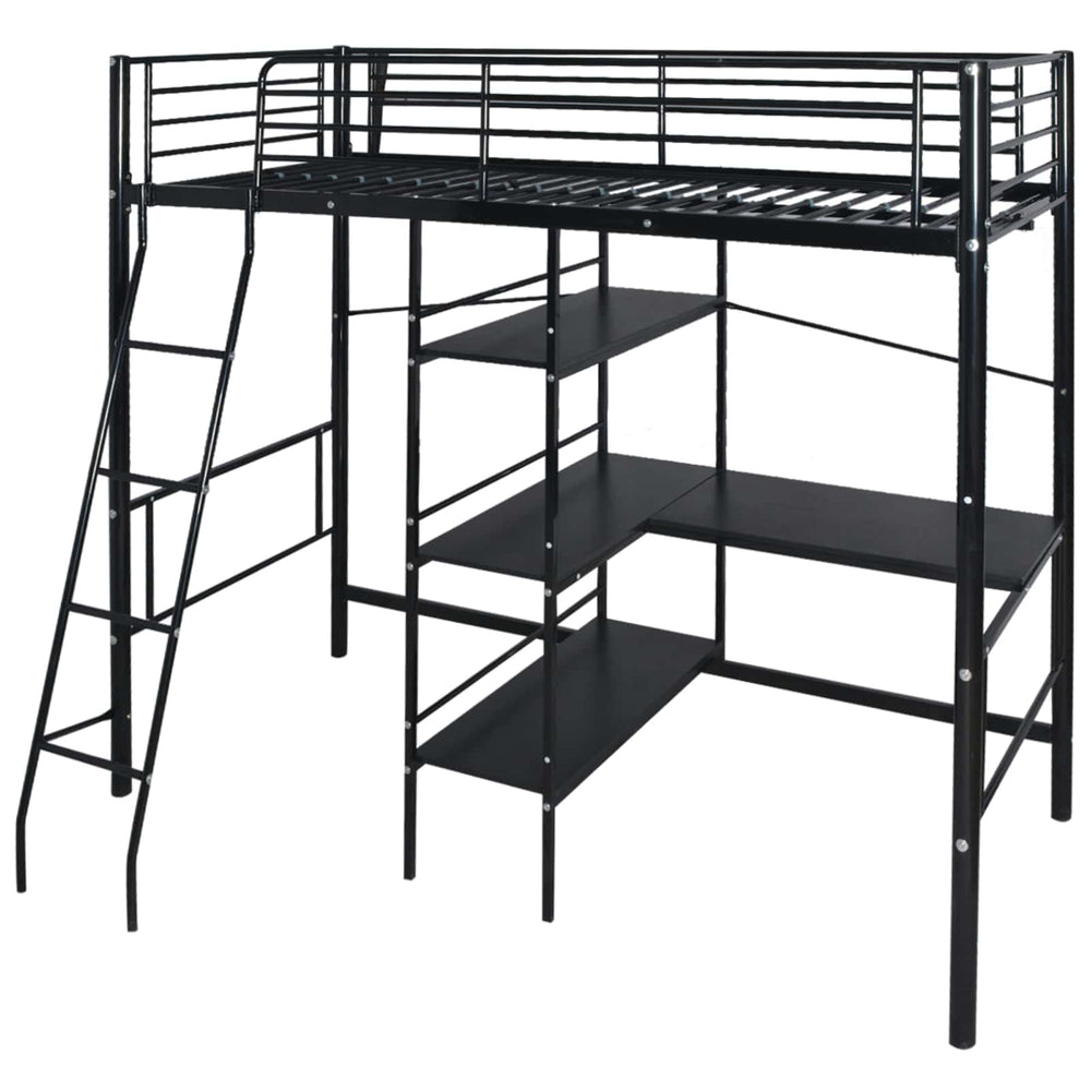 vidaXL Bed with Mattress Black 200 x 90 cm Metal