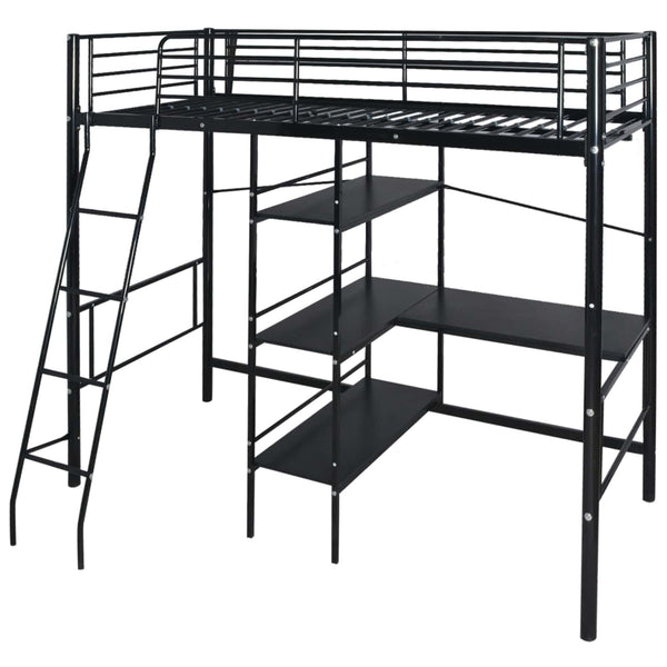 vidaXL Bed with Mattress Black 200 x 90 cm Metal