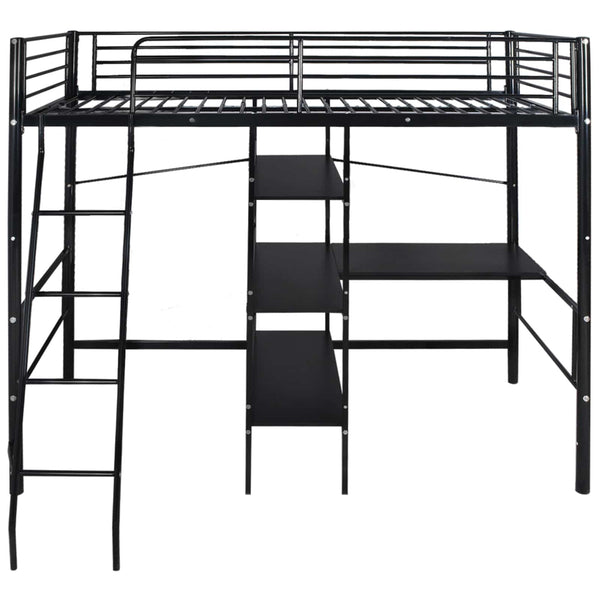 vidaXL Bed with Mattress Black 200 x 90 cm Metal