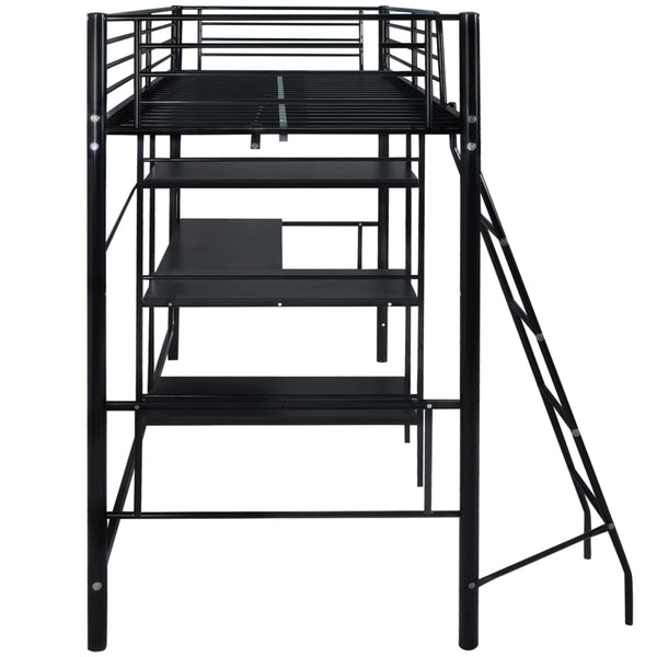 vidaXL Bed with Mattress Black 200 x 90 cm Metal