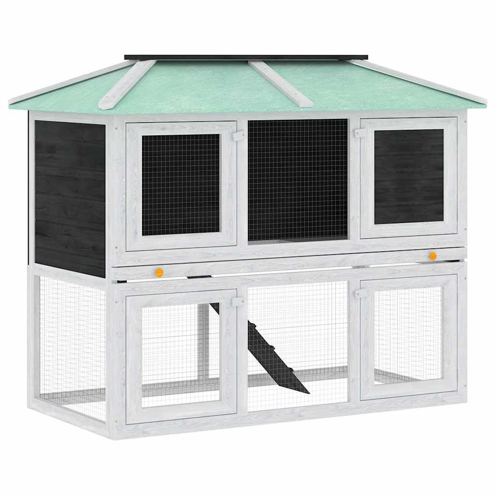 vidaXL Small Animal/Rabbit Hutch 2 Stories Wood