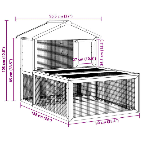 vidaXL Small Animal/Rabbit Hutch Wood