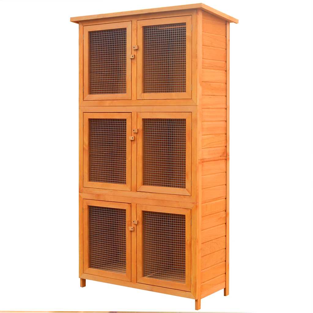 vidaXL Small Animal/Rabbit Hutch 6 Boxes Wood