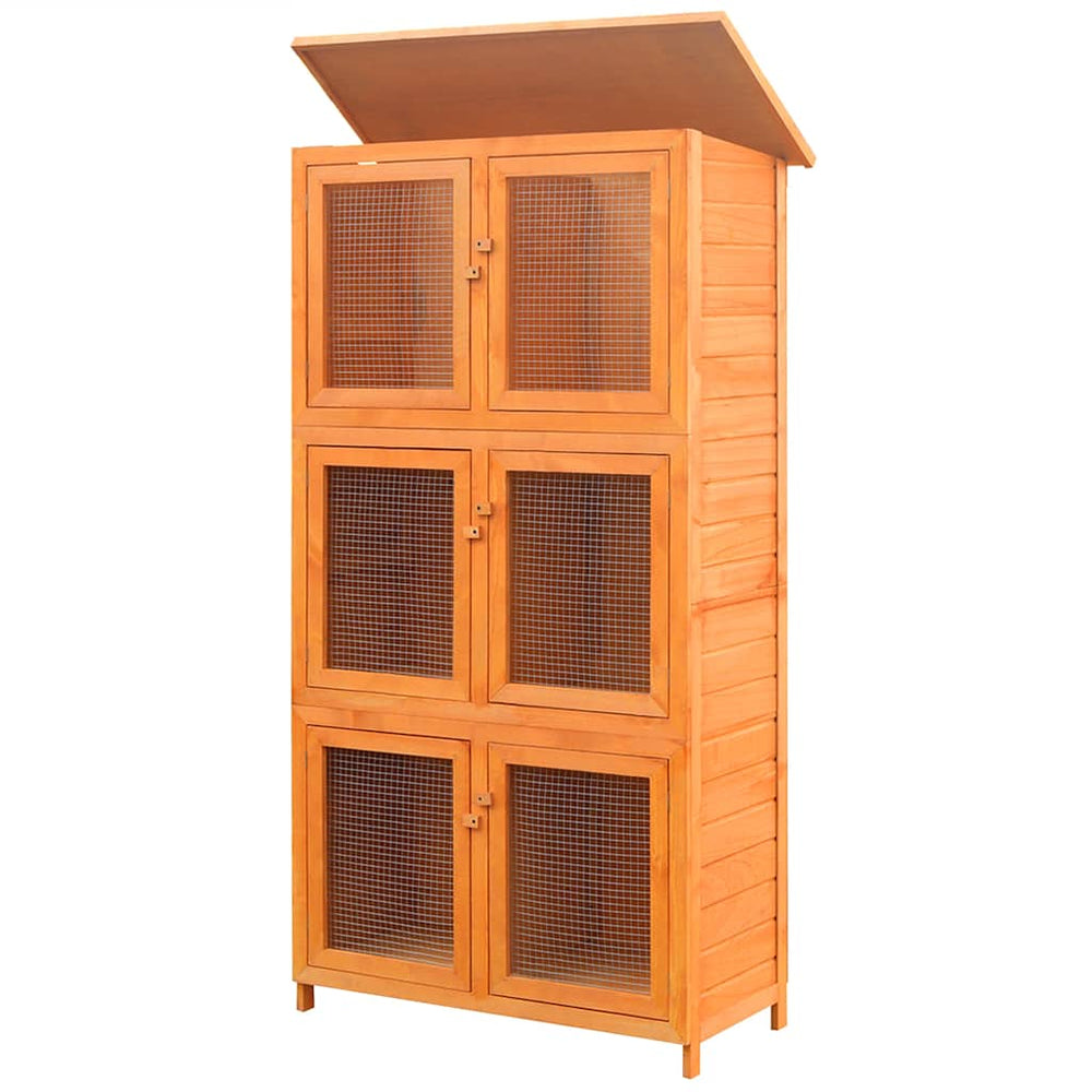 vidaXL Small Animal/Rabbit Hutch 6 Boxes Wood