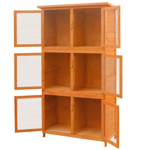 vidaXL Small Animal/Rabbit Hutch 6 Boxes Wood