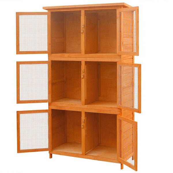 vidaXL Small Animal/Rabbit Hutch 6 Boxes Wood
