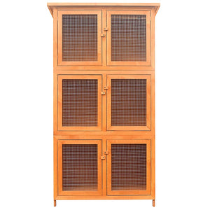 vidaXL Small Animal/Rabbit Hutch 6 Boxes Wood