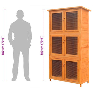 vidaXL Small Animal/Rabbit Hutch 6 Boxes Wood