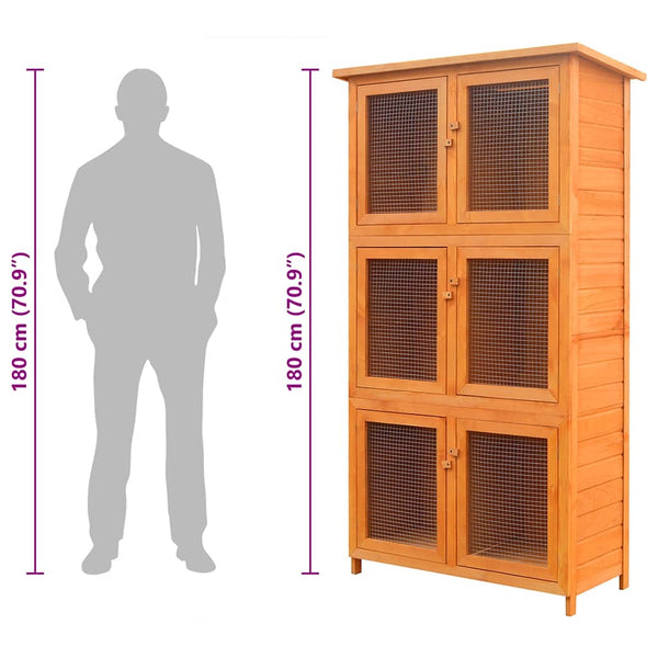 vidaXL Small Animal/Rabbit Hutch 6 Boxes Wood