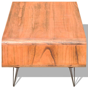 vidaXL Coffee Table 90x55.5x38.5 cm Solid Paulownia Wood Brown