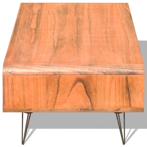 vidaXL Coffee Table 90x55.5x38.5 cm Solid Paulownia Wood Brown