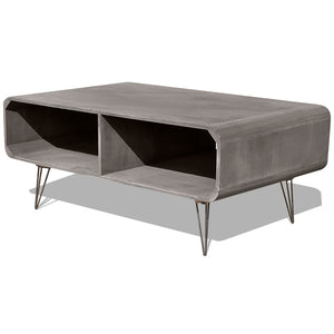 vidaXL Coffee Table 90x55.5x38.5 cm Solid Paulownia Wood Grey