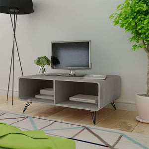 vidaXL Coffee Table 90x55.5x38.5 cm Solid Paulownia Wood Grey
