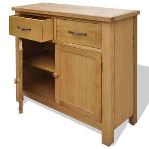 vidaXL Sideboard 90x33.5x83 cm Solid Oak Wood