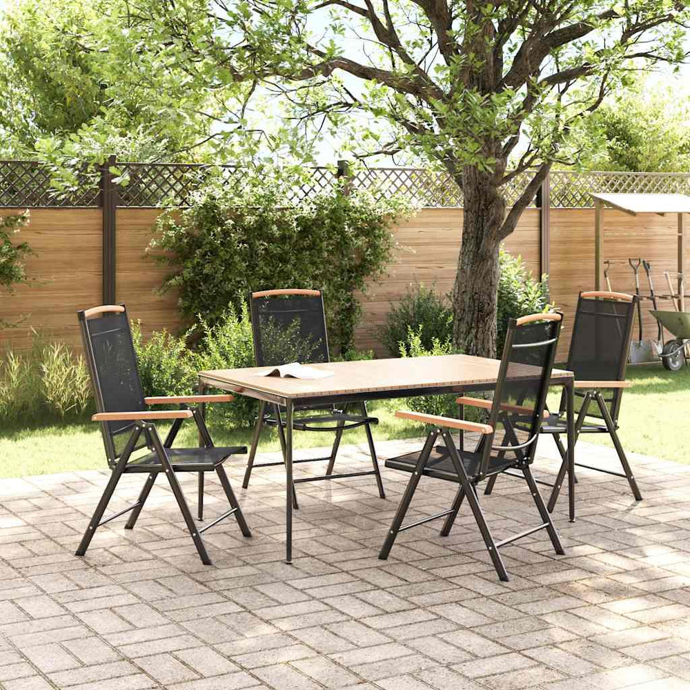 vidaXL Folding Garden Chairs 4 pcs. Aluminum and Textilene Black