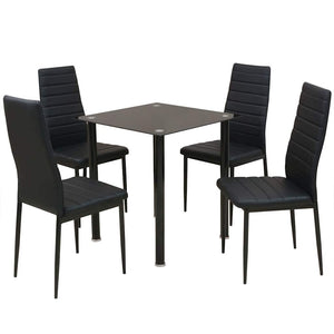 vidaXL 5-Piece Dining Set Dining Table with Chairs Black