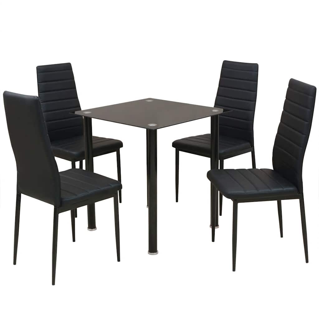 vidaXL 5-Piece Dining Set Dining Table with Chairs Black