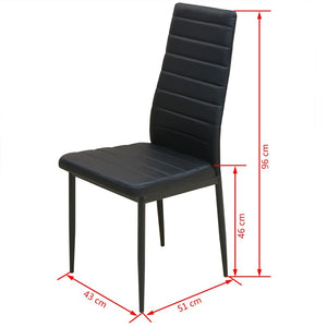 vidaXL 5-Piece Dining Set Dining Table with Chairs Black
