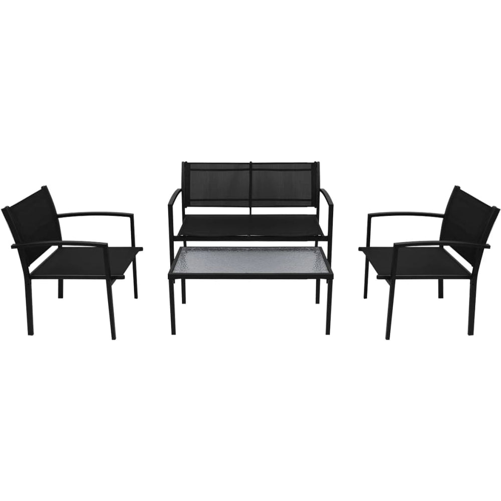 vidaXL 4-piece Garden Lounge Set Textilene Black