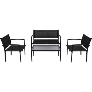 vidaXL 4-piece Garden Lounge Set Textilene Black
