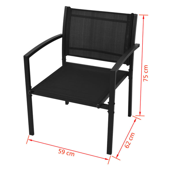 vidaXL 4-piece Garden Lounge Set Textilene Black