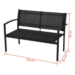 vidaXL 4-piece Garden Lounge Set Textilene Black