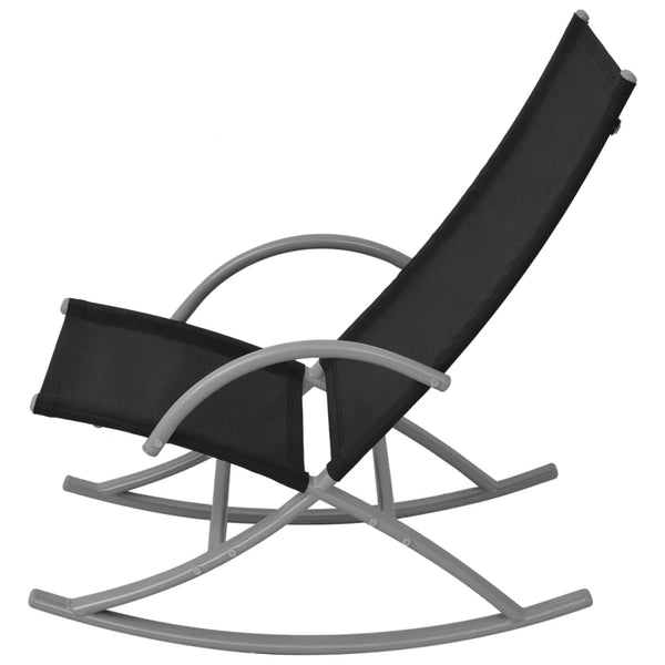 vidaXL Garden Rocking Chairs 2 pcs Steel and Textilene Black