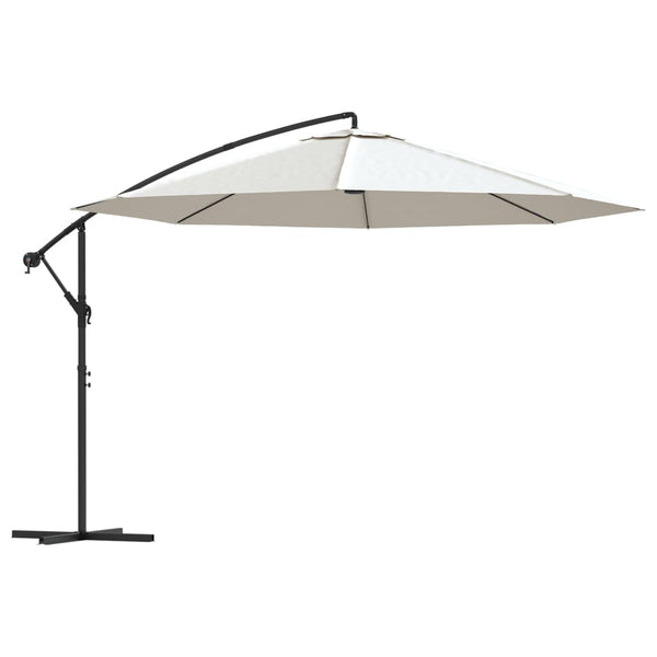 vidaXL Cantilever Parasol 3.5 m Sand White