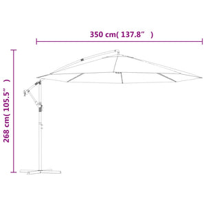 vidaXL Cantilever Parasol 3.5 m Sand White