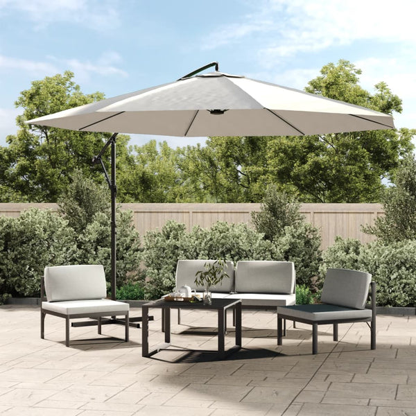 vidaXL Cantilever Parasol 3.5 m Sand White