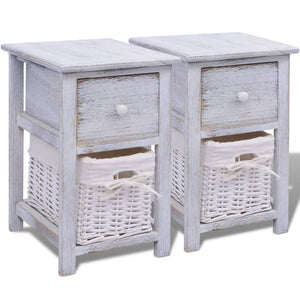 vidaXL Bedside Tables 2 pcs. Wood White