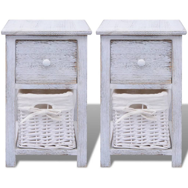 vidaXL Bedside Tables 2 pcs. Wood White