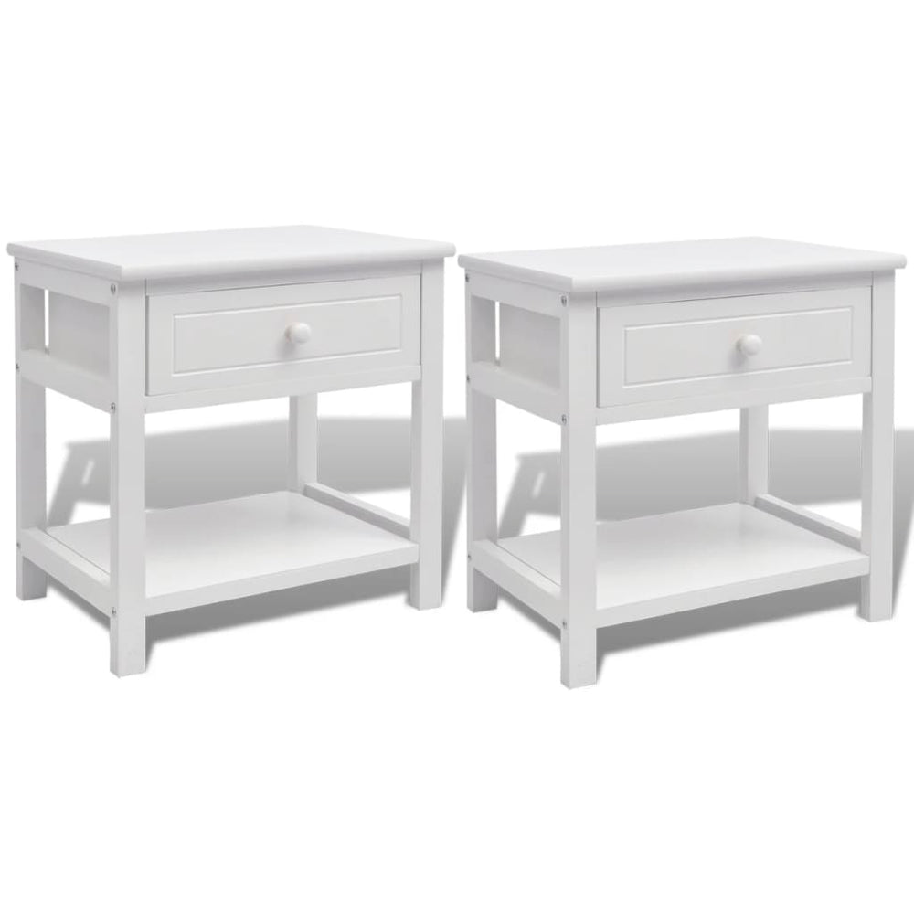 vidaXL Bedside Tables 2 pcs. Wood White