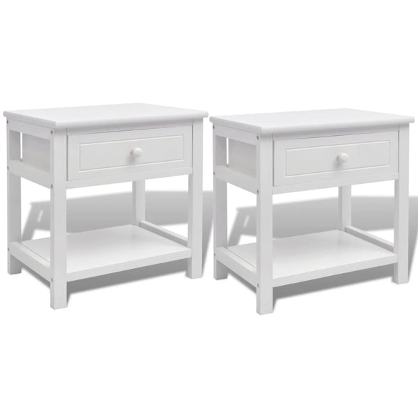 vidaXL Bedside Tables 2 pcs. Wood White